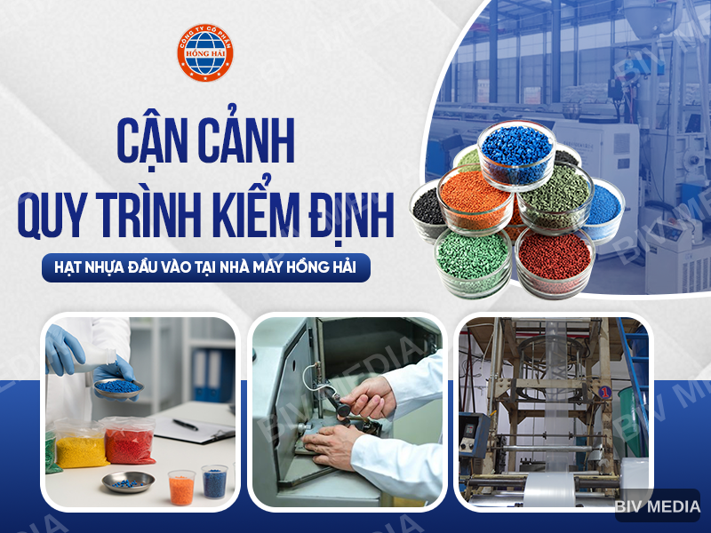 CẬN CẢNH QUY TRÌNH KIỂM ĐỊNH HẠT NHỰA ĐẦU VÀO TẠI NHÀ MÁY HỒNG HẢI